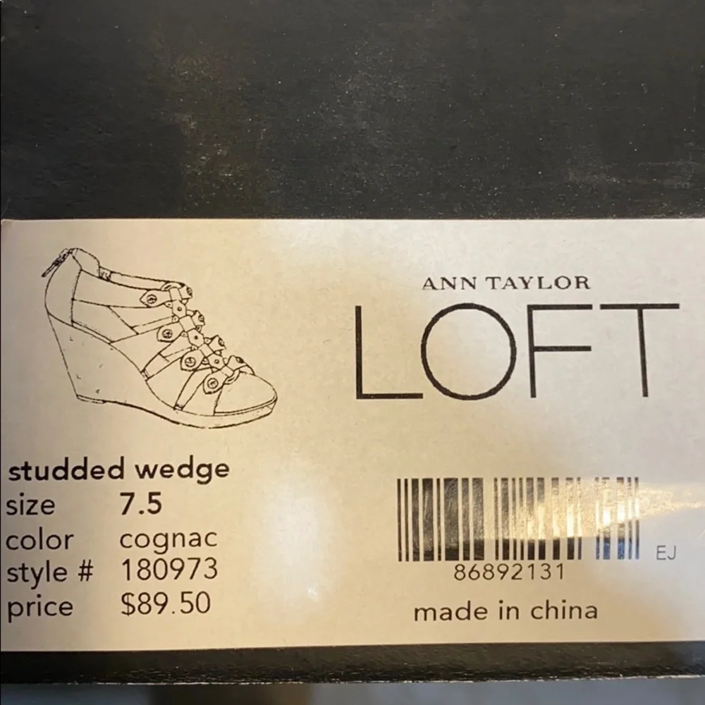 Ann Taylor Loft Studded Leather Wedge Sandals